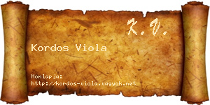 Kordos Viola névjegykártya
